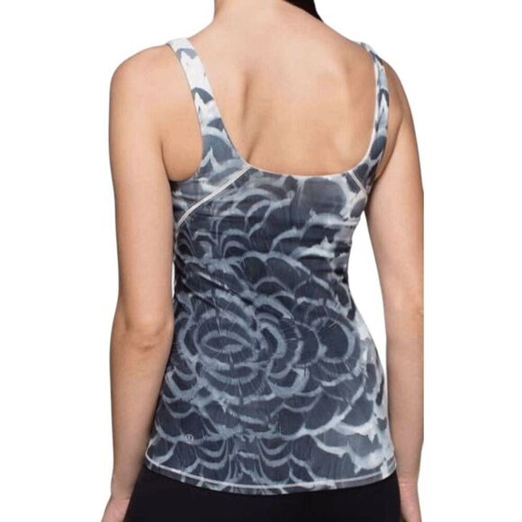 LULULEMON ATHLETICA Amala Tank In Pretty Plume Angel Wing Black Size 4 - Picture 2 of 5